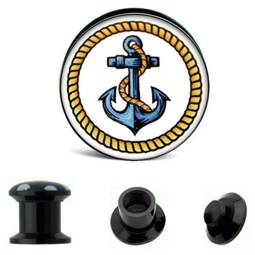 6mm 25mm ohr plug blau - 6mm-25mm,