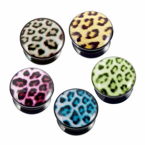 20mm ohr plug - 4-20mm, leopard