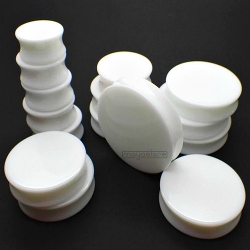 Paar 3mm 50mm ohr plug - 3mm-50mm, weiß